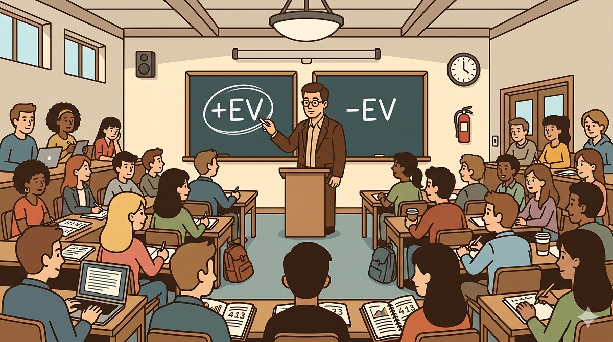 The mathematics of expected value (EV): what +EV and -EV mean